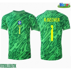 Brasilien Alisson Becker #1 Målvakt Hemmatröja Copa America 2024 Kortärmad
